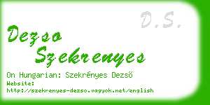 dezso szekrenyes business card